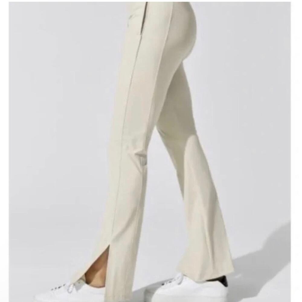 Carbon38 Kick Flare Split Hem Stretch Pants